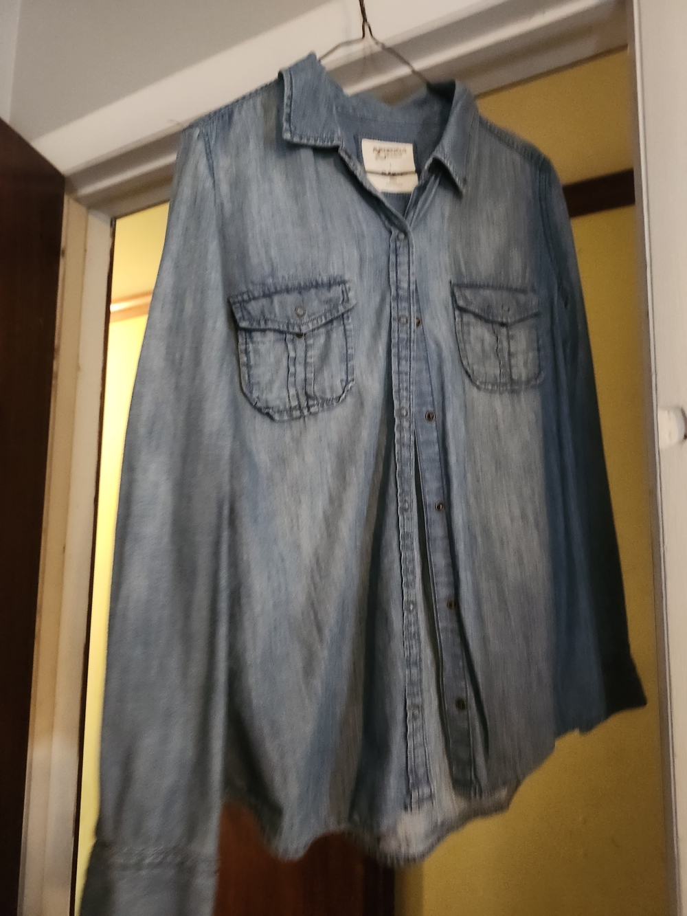 Light Wash Denim Button-Up Shirt